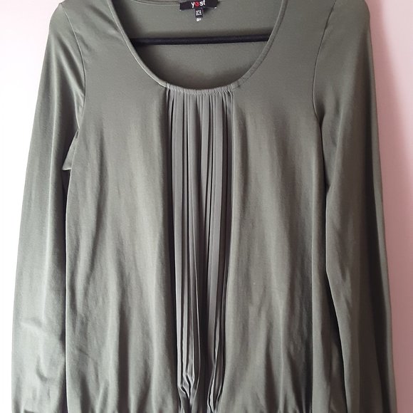 Yest European Brand - Green Long Sleeve Top Blouse T-shirt Size S/M - Picture 3 of 10